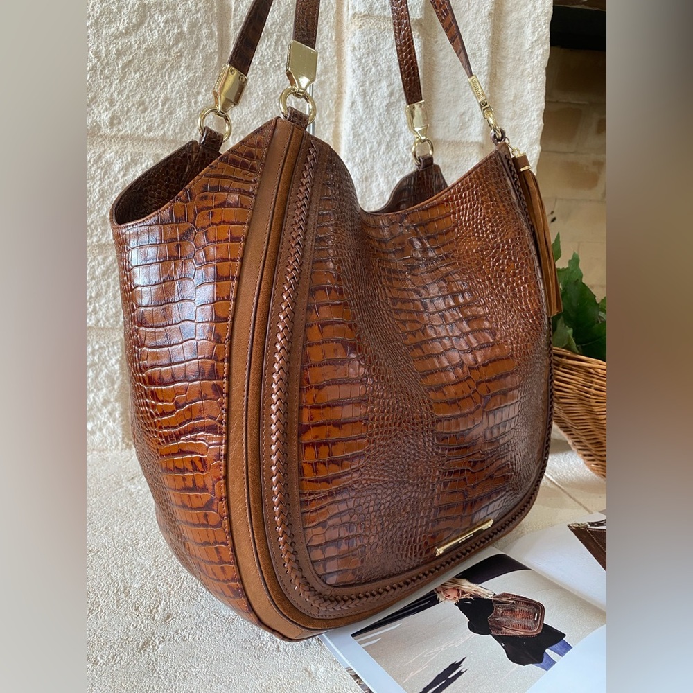 🚫SOLD🚫5⭐️Seller! Brahmin TOFFEE ROCKDALE THELMA X-L Shoulder Bag/Tote - Picture 16 of 16